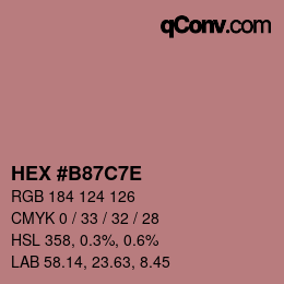 Color code: HEX #B87C7E | qconv.com