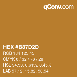 Color code: HEX #B87D2D | qconv.com