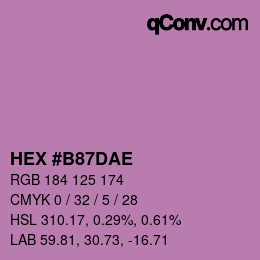 カラーコード: HEX #B87DAE | qconv.com