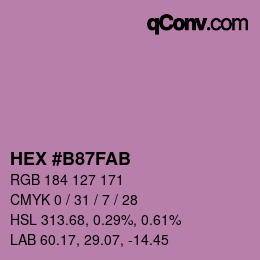 颜色代码: HEX #B87FAB | qconv.com