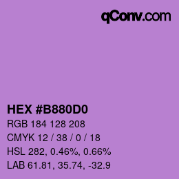 カラーコード: HEX #B880D0 | qconv.com