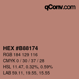 カラーコード: HEX #B88174 | qconv.com