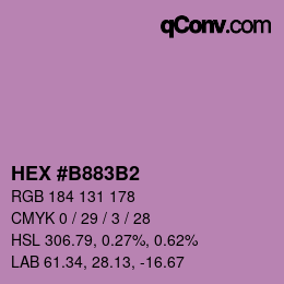 カラーコード: HEX #B883B2 | qconv.com