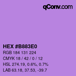 Color code: HEX #B883E0 | qconv.com