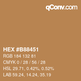 Farbcode: HEX #B88451 | qconv.com