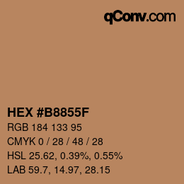 カラーコード: HEX #B8855F | qconv.com