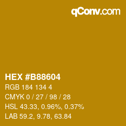 Color code: HEX #B88604 | qconv.com