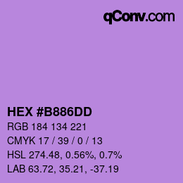 Color code: HEX #B886DD | qconv.com