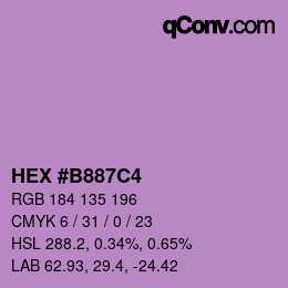 カラーコード: HEX #B887C4 | qconv.com