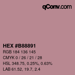 カラーコード: HEX #B88891 | qconv.com