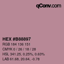 颜色代码: HEX #B88897 | qconv.com