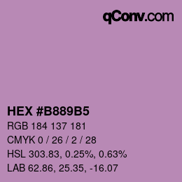 カラーコード: HEX #B889B5 | qconv.com