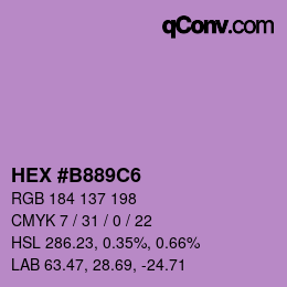 Color code: HEX #B889C6 | qconv.com