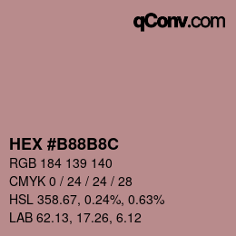 Color code: HEX #B88B8C | qconv.com