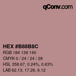 Color code: HEX #B88B8C | qconv.com