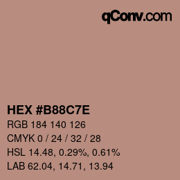Color code: HEX #B88C7E | qconv.com