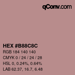Color code: HEX #B88C8C | qconv.com