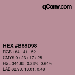 Color code: HEX #B88D98 | qconv.com