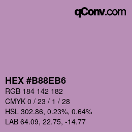 颜色代码: HEX #B88EB6 | qconv.com