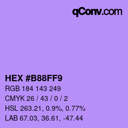 Código de color: HEX #B88FF9 | qconv.com