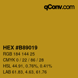 Color code: HEX #B89019 | qconv.com