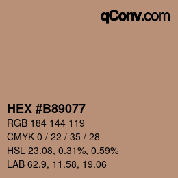 Color code: HEX #B89077 | qconv.com