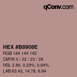 Farbcode: HEX #B8908E | qconv.com