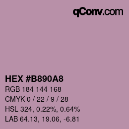 颜色代码: HEX #B890A8 | qconv.com