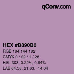 Farbcode: HEX #B890B6 | qconv.com