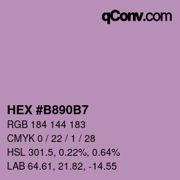 颜色代码: HEX #B890B7 | qconv.com