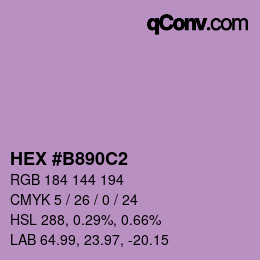 カラーコード: HEX #B890C2 | qconv.com