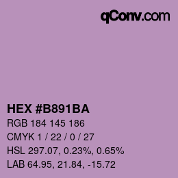 カラーコード: HEX #B891BA | qconv.com