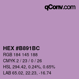 Code couleur: HEX #B891BC | qconv.com