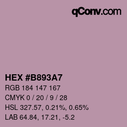 カラーコード: HEX #B893A7 | qconv.com