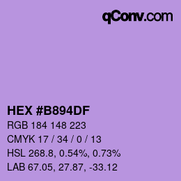 Color code: HEX #B894DF | qconv.com