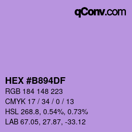 Color code: HEX #B894DF | qconv.com