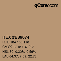 カラーコード: HEX #B89674 | qconv.com