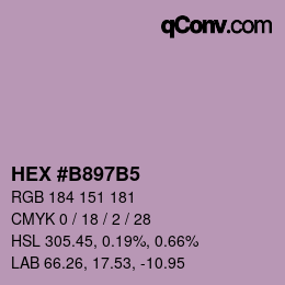颜色代码: HEX #B897B5 | qconv.com