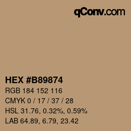 Color code: HEX #B89874 | qconv.com