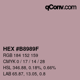カラーコード: HEX #B8989F | qconv.com