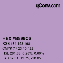 Color code: HEX #B899C6 | qconv.com