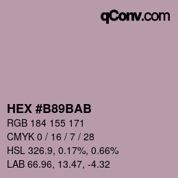 Color code: HEX #B89BAB | qconv.com