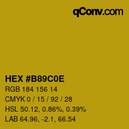 Color code: HEX #B89C0E | qconv.com