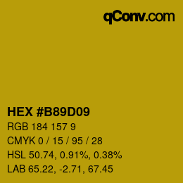 Color code: HEX #B89D09 | qconv.com
