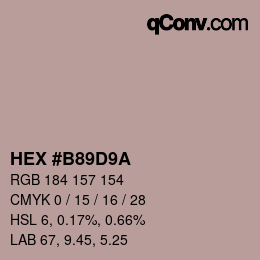 Color code: HEX #B89D9A | qconv.com