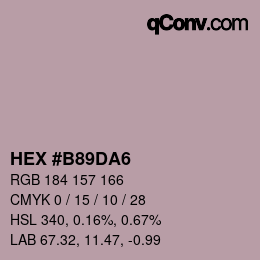 颜色代码: HEX #B89DA6 | qconv.com