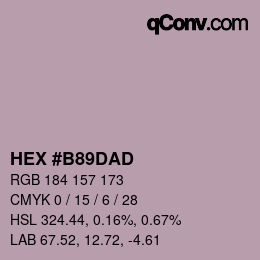 Código de color: HEX #B89DAD | qconv.com