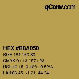Color code: HEX #B8A050 | qconv.com