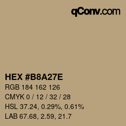 Color code: HEX #B8A27E | qconv.com