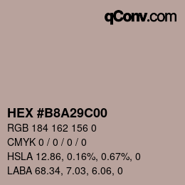 Color code: HEX #B8A29C00 | qconv.com